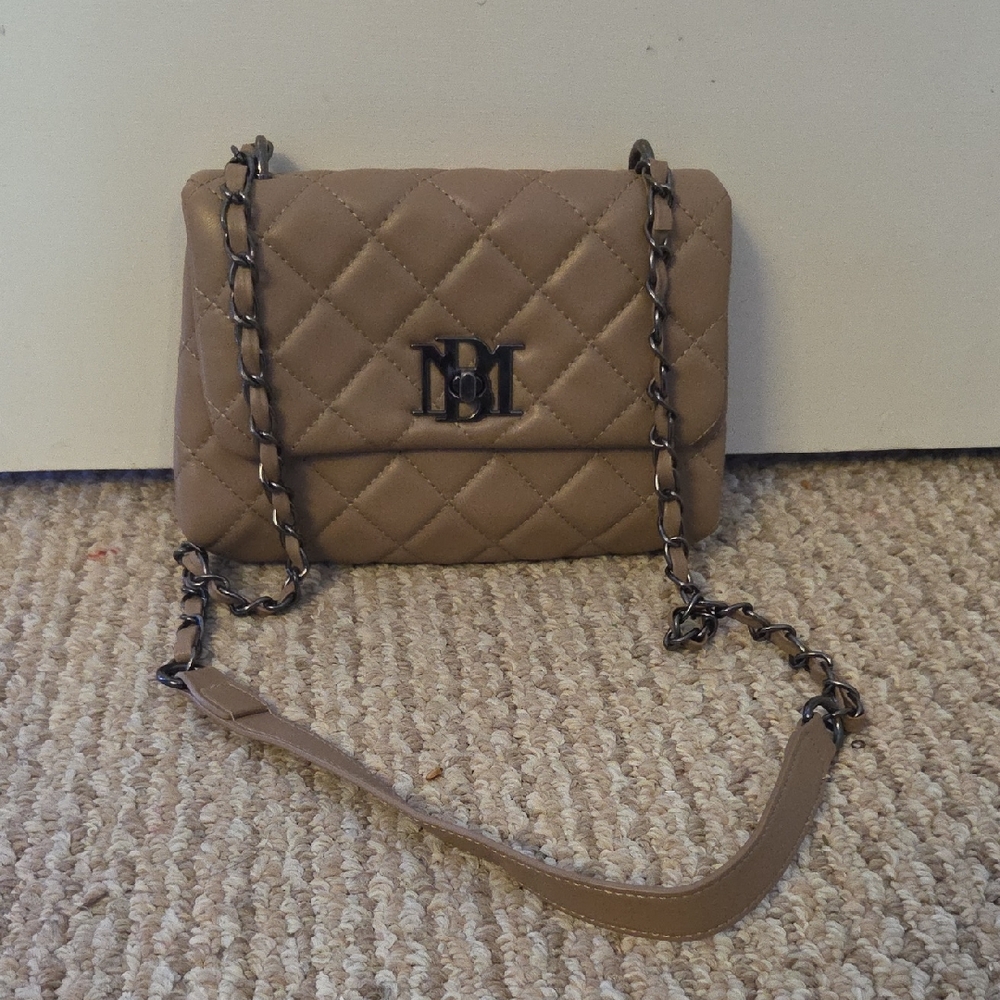 Quilted Tan Chain Shoulder Bag